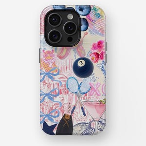 Coquette Collage Phone Case, Preppy and Cute Aesthetic | iPhone 16, 15, 14, 13, 12, 11, x, xr, xs, Tough, Y2k