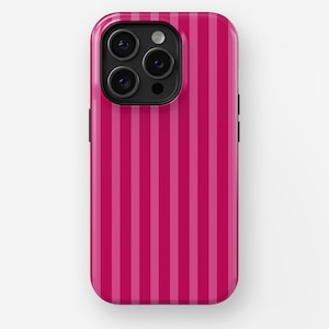 SUMMER BERRY STRIPE | iPhone 16, 15, 14, 13, 12, 11, x, xr, xs Pro/Max/P/Plus Case, Tough Case