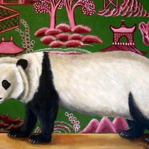 Chinoiserie Panda Fine Art Print 8x10