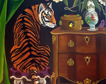 The Curious Cat Fine art print by Catherine Nolin