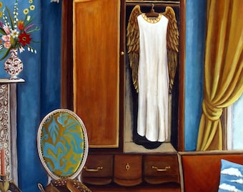 Print by Catherine Nolin  interior with angel Gabriel's Atelier