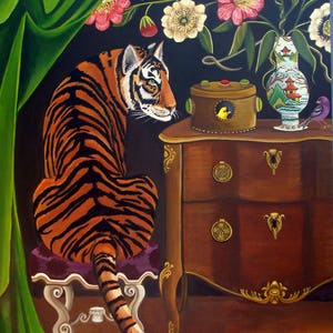 The Curious Cat Fine art print by Catherine Nolin 5x7