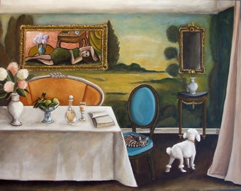 Pendant ce temps à la villa Fine Art Print par Catherine DeQuattro Nolin