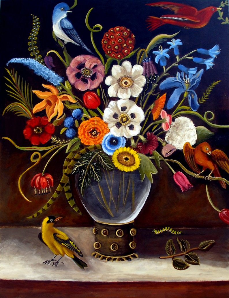 Be Still Life 3 Fine art print of Original paintings by Catherine Nolin vintage image 1