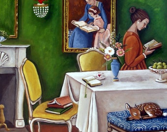 Fine Art Print of Still life interior scene "The Reader"  by Catherine Nolin