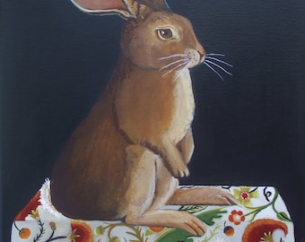Fine Art Print  of Animal Painting - Bunny Pose- 5x7