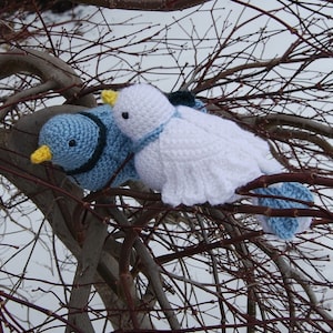 PDF Crochet Pattern - Amigurumi Doves