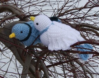 PDF Crochet Pattern - Amigurumi Doves