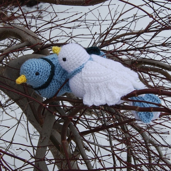 PDF Crochet Pattern - Amigurumi Doves