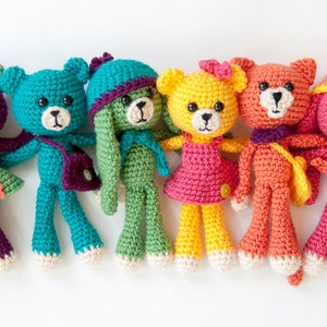 PDF Crochet Pattern Amigurumi Bear, Bunny and Kitty image 1