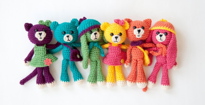 PDF Crochet Pattern Amigurumi Bear, Bunny and Kitty image 1