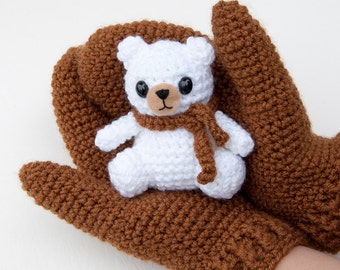 PDF Crochet pattern - Gifting Mittens and Amigurumi Bear