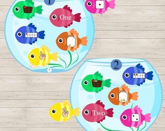 Engaging Math Fun for Preschoolers | Number Recognition Activity | DIY Learning Game Counting Fish Bowl Game 1-10, Digital download
