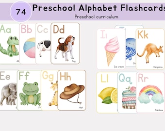 26 ABC Flash Cards,Kids Colors Alphabet,Classroom Decor,Toddlers Preschool Early Learning Resource,Homeschool Montessori Materials,