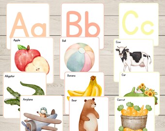 Atividade de correspondência de letras e sons para bebês pré-escolares, Montessori, aprendizagem pré-escolar, alfabeto, para imprimir, livro de atividades, para crianças pequenas