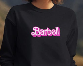 Haltères - sweat-shirt parodie mignon, haut d'entraînement, accrocheur, rose, pull de sport, pull de fitness, haltères, coton épais unisexe