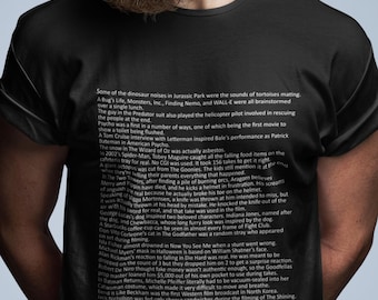 Camiseta de trivia de películas: datos curiosos sobre películas, llamativa, para iniciar conversaciones, para cinéfilos, amantes del cine, amantes del teatro, idea de regalo unisex.