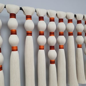 red ball wrapped tassels wall Art Sculpture hanging