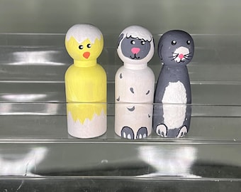 Easter Peg dolls, themed peg dolls, pretend play, dolls, early learning resources, imaginative play dolls, Easter, Easter dolls