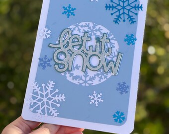 Handmade Christmas Card, Snowflake Holiday Card