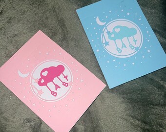 Handmade Baby Shower Card: Cloud Mobile Design