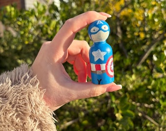 Hand Painted superhero Peg Dolls