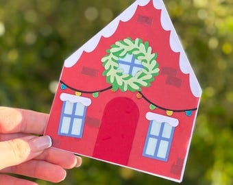 Handmade Christmas House Card