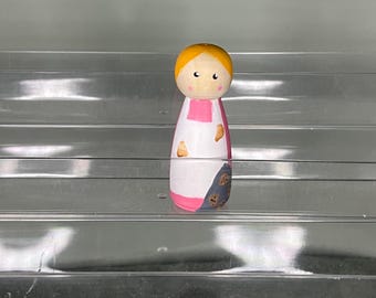 Baker Peg doll, themed peg dolls, pretend play, dolls, early learning resources, imaginative play dolls, baker, baking, baking toys