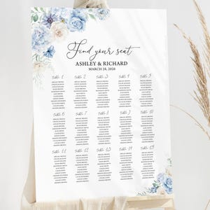 Stoffige blauwe bloemen bruiloft zitplaatsen tabel staalblauwe bloemen grote gasten zitplaatsen bord lichtblauw bruiloft tafel zitplank 1301