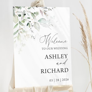 Sage Green Wedding Welcome Sign Template Eucalyptus Wedding Welcome Poster Editable Greenery Wedding Board Eucalyptus Wedding Board 0401