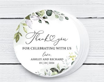 Eucalyptus Wedding Favor Tags: Sage Greenery Thank You (Digital Download) 0301