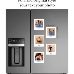 Magnet Polaroid Set Fridge Personalised Photo Vinyl Gift for Mum Kids Family For Christmas Birthday Anniversary Wedding Your Own Photo Art