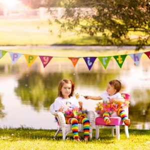 Custom felt and fabric Happy Birthday Pennant Banner image 1