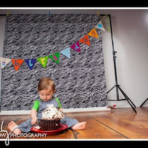 Custom felt and fabric Happy Birthday Pennant Banner image 3