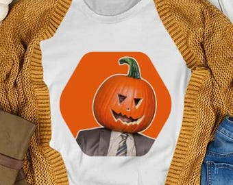 Dwight Pumpkin Head Shirt: Funny Office TV Show Halloween Tee