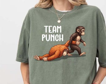 Team Punch Baby Monkey Meme T-Shirt: Viral Graphic Tee Comfort Colors
