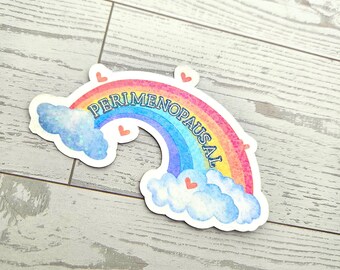 Holografische sticker perimenopauze opvlieger humor midlife cadeau