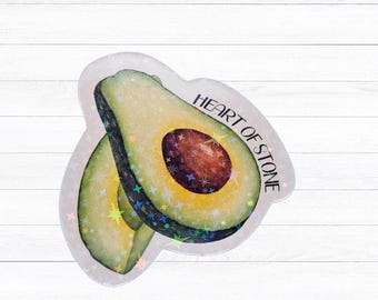 Holographic Avocado Sticker - Heart of Stone Sticker - Los Campesinos Inspired