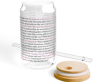 The Tortured Poets Department Lyric Cup Sipper Glass, 16oz Swiftie