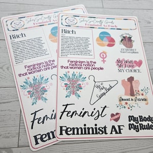 Feminist AF Sticker Sheet - Empowering Intersectional Feminism Decals