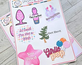 Divertente foglio di adesivi per adulti / Regalo scherzoso e sarcastico con umorismo nero per lei