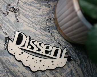 Collier dissident RBG en argent - Bijoux féministes