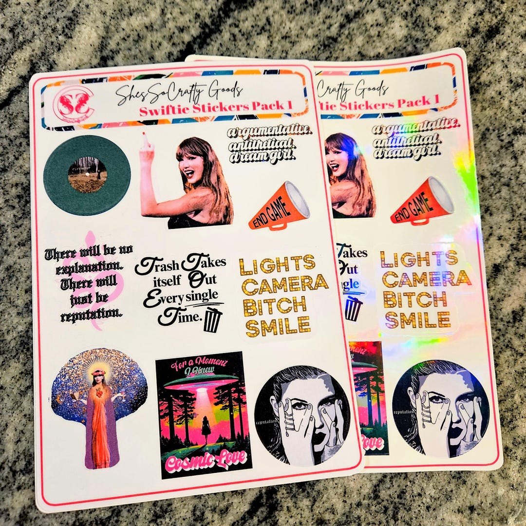 Swiftie Sticker Pack 1 T Swift Stickers Swiftie Kiss Cut Sticker Sheet ...
