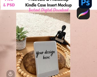 Kindle Case Insert Mockup: Real Photo Procreate & Photoshop (Digital Download)