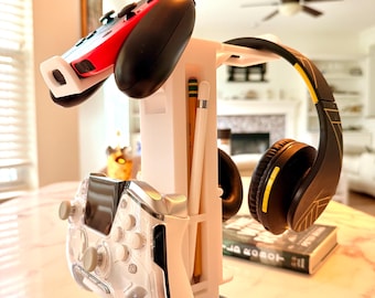 3D Printed Universal Controller & Headset Stand – Gaming Desk Organizer