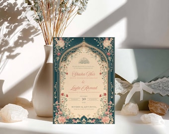 Islamic Wedding Invitation Template Download Nikkah Invitation Elegant Wedding Invitation Muslim Invitation Card Template Nikkah Invite Card