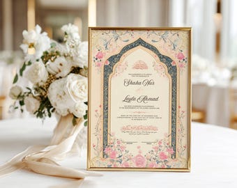 Islamic Nikkah Certificate Digital Nikkah Contract Template Islamic Wedding Template Islamic NikahNama Islamic Wedding Certificate Nikah Pdf