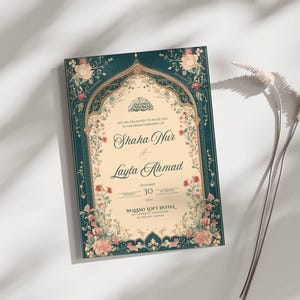 Islamische Hochzeitseinladung Vorlage Download Nikkah Einladung Elegante Hochzeitseinladung Muslimische Einladungskarte Vorlage Nikkah Invite Card