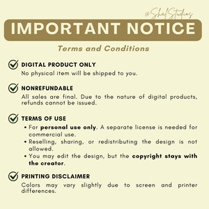 May include: A digital product notice with the text "IMPORTANT NOTICE" in a brown banner. The text includes terms and conditions, such as "DIGITAL PRODUCT ONLY" and "NONREFUNDABLE". The notice also includes a printing disclaimer.