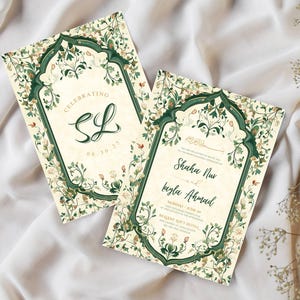Moslim bruiloft uitnodiging elegante Nikkah uitnodiging sjablonen digitale Nikkah Evite islamitische bruiloft sjabloon Canva uitnodigingskaart Nikkah pdf